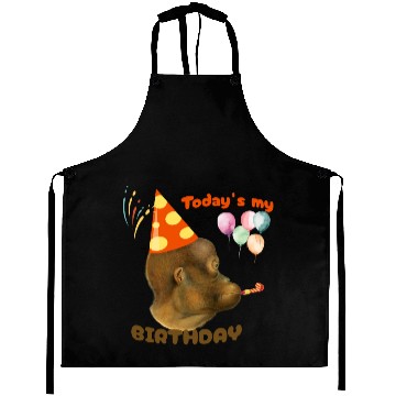 Discover today is my birtday funny monkey Aprons