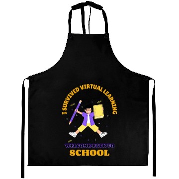 Discover I Survived Virtual Learning Welcome Back To School Aprons