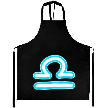 Discover Libra Zodiac Sign Neon Blue Aprons