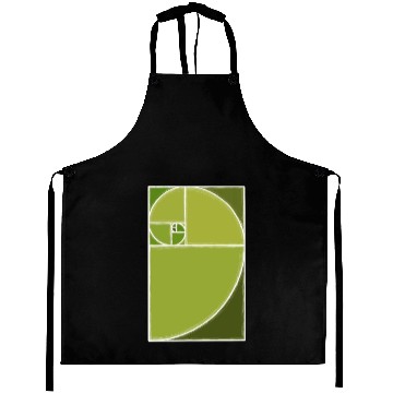 Discover Olive Green Fibonacci Spiral Aprons