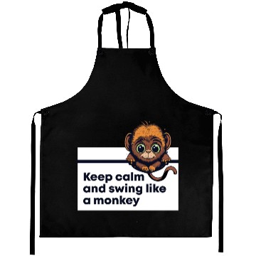 Discover Cute monkey, Keep calm, Swing like a monkey Aprons