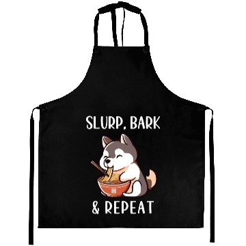 Discover Husky Slurp Bark Repeat Dog Aprons