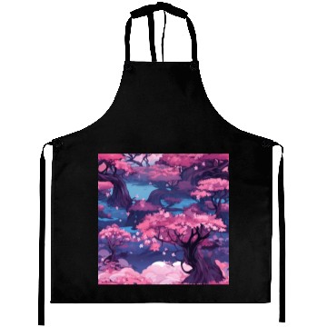 Discover Anime Euphoria: Fantasy Cherry Blossom Dreamscape Aprons