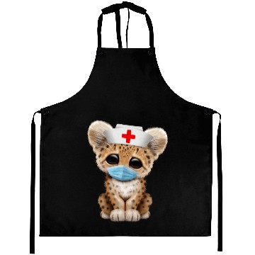 Discover Cute Leopard Cub Nurse Aprons