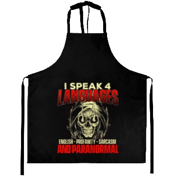 Discover I Speak 4 Languages Ghost Hunting Paranormal Aprons