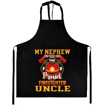 Discover My Newphew Has Your Back Proud Firefighter Uncle Aprons