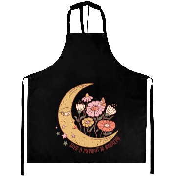 Discover SELF CARE Aprons, Moon Face, Wild Flower Aprons