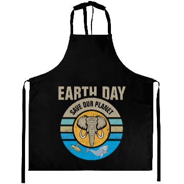 Discover Earth Day Save Our Planet Conservation Design Aprons