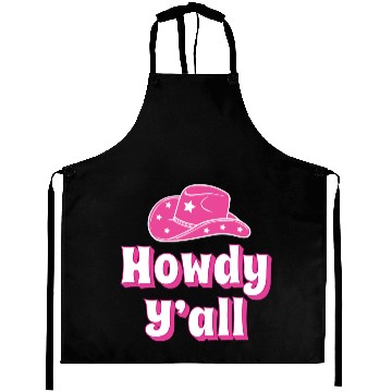 Discover Howdy Y all Pink Cowboy Hat Aprons