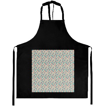 Discover Retro Checkered Pattern Yellow Teal Coral Aprons