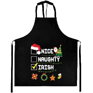 Discover Not Nice Not Naughty Only Irish Merry Christmas Aprons