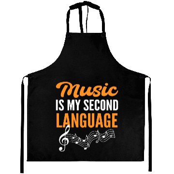 Discover Second Language Old Musician Gift Aprons