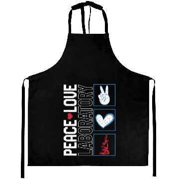 Discover Science Aprons, Peace Love Laboratory Aprons,