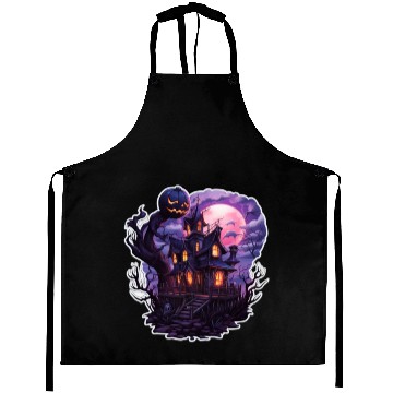 Discover Abandoned house on Halloween night Aprons