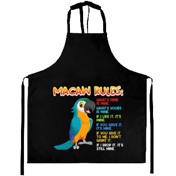 Discover Macaw Rules Parrot lover Macaws Bird Lover Aprons