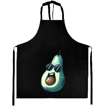 Discover Cool Kawaii Avocado with Sunglasses - Expressive Aprons