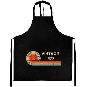 Discover Vintage 1977 birthday retro design Aprons