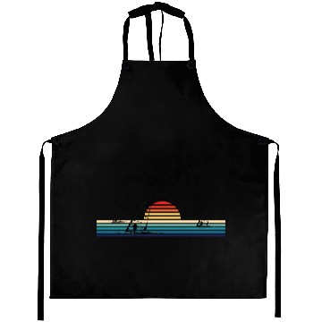 Discover Windsurfing Retro Sunset Vintage Stripe Racing Aprons
