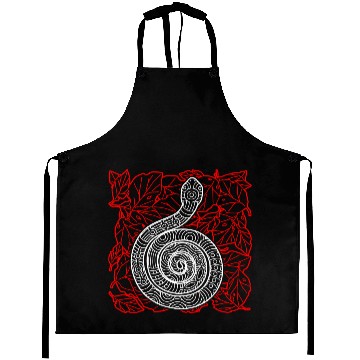 Discover Tribal Snake Ink Art Tattoo Red White Aprons