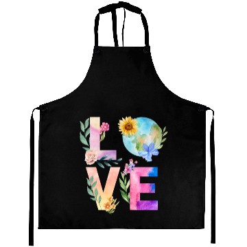 Discover LOVE watercolor design Aprons