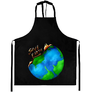 Discover Burning Earth Globe Save Earth For Earth Day Aprons