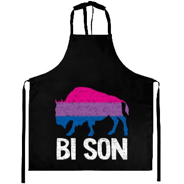 Discover Bi Son Lgbbt Flag Bisexual Bison Funny Bi Pride Aprons