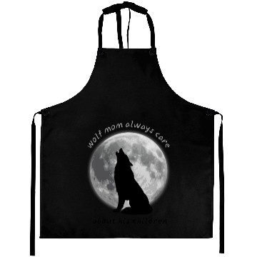 Discover wolf mom always care about his children Aprons