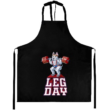 Discover Leg Day Westie Weight Lifting Squat Gym Aprons