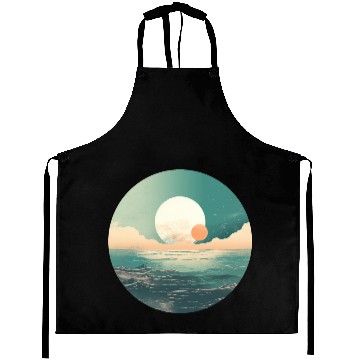 Discover Mystical Deep See Moon Tides and Clouds Aprons