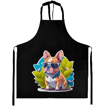 Discover Frenchie Flower Splash Aprons