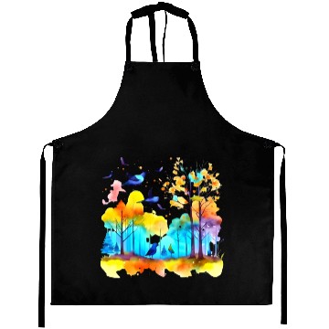 Discover Serenity in Flight: Watercolor Birds over Forest Aprons