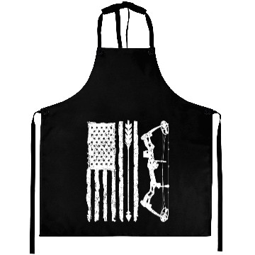 Discover Outdoor Hunting Arch US Flag Bow Arrow Target Aprons