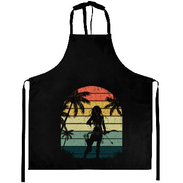 Discover Outdoor Hunting Bow Arrow Retro Lady Archer Aprons