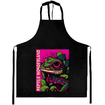 Discover Psychedelic Reptile Wonderland Retro Designs 9 Aprons