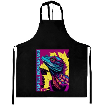 Discover Psychedelic Reptile Wonderland Retro Designs 6 Aprons