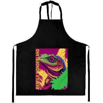 Discover Psychedelic Reptile Wonderland Retro Designs 5 Aprons