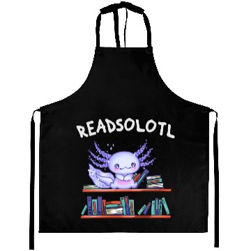 Discover Readsolotl Book Lover Funny Axolotl Aprons