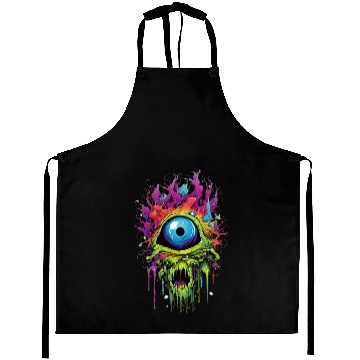 Discover Horror eye, scary zombie Aprons