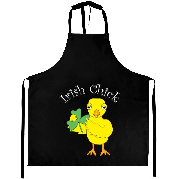 Discover Irish Chick White Text Aprons