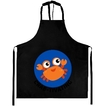 Discover Crab Tivating Crab Pun Aprons