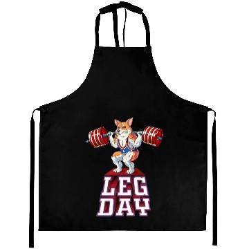 Discover Leg Day Corgi Weight Lifting Squat Gym Aprons
