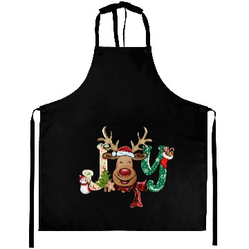 Discover Xmas Christmas Joy Snowman Deer Santa Hat Aprons