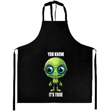 Discover Green Alien Cyborg Head with Teeth - "You Know Aprons