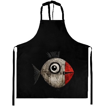 Discover Abstract Comic Fish / Weird Fish Aprons