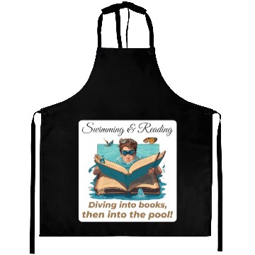 Discover Bookish Splash Swimmer Book Lover Aprons