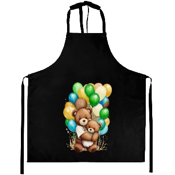 Discover Bear water color and his balloon Aprons