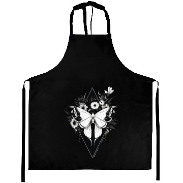 Discover Black and White Gothic Moth Aprons