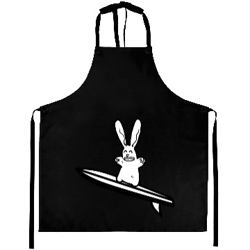 Discover Bunny Surfer Cute Rabbit Lover Owner American Aprons