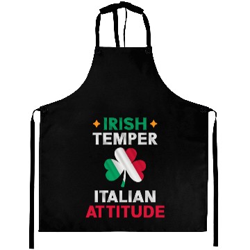 Discover Irish Temper Italian Attitude Flag Shamrock St Aprons