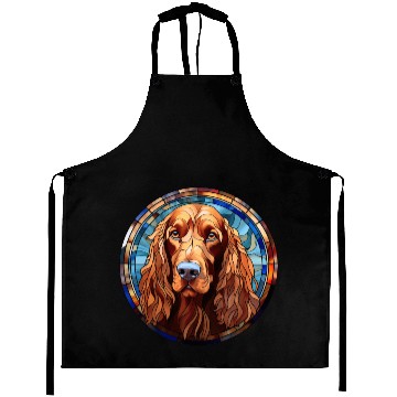 Discover Irish Setter Dog Breed Watercolor Glass Aprons